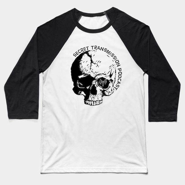 Broken Skull Baseball T-Shirt by Secret Transmission Podcast